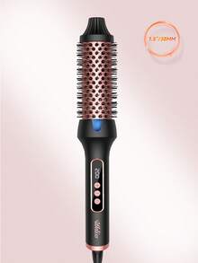 UKLISS HAIR It 捲髮熱梳 32mm 捲髮梳，蓬鬆髮根捲髮與鬆散捲髮，離子直髮梳，全新升級複合刷毛，負離子功能，9 段溫度調節，不傷髮質，適用於髮廊、居家與旅行，快速加熱熱梳，畢業、生日、節日、夏季、秋季、Y2K 時尚女性 - 黑色 - 查看 2