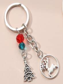 1pc Reindeer Bell Snowman Personalized Classic Christmas Keychain Bag Key Pendant - Multicolor - View 10