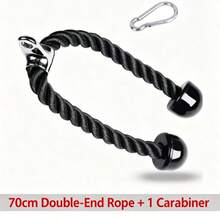 3PCS /2PCS/1pc Tricep Rope Cable Attachment, Heavy‑Duty Braided Nylon Rope With Solid End Caps, Fitness Accessory For Biceps Triceps Back Strength Training, For Home Gym Cable Machine - Black - View 10