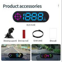 YNF GPS Head-Up Display Car Speedometer, Smart Digital Speedometer With KMH/MPH Switch, Windshield Projection, Real-Time Speed, Driving Direction, Time, Trip Distance, Overspeed Alarm, Multi-Color Display, Plug And Play Type-C USB Universal Car Accessory - G29 - View 12