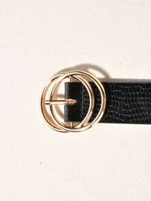 1pc Simple Fashion Versatile Women's Belt - Black - View 2