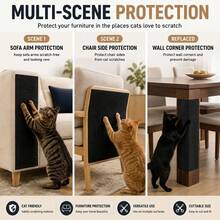 7pcs Self-Adhesive Cuttable Cat Scratch Protector Roll, Solid Color Multi-Function Durable, Self-Adhesive Backing No Nails Needed, Freely Cuttable, Suitable For Sofa Armrests, Chair Edges, Wall Corners, Table Legs And Bed Sides - 40*100cm - View 9