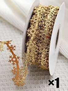Christmas Snowflake Pattern Ribbon, Multiple Colors Available. Suitable For All Christmas Gift Wrapping, Holiday Floral Arrangement, Bow Making, Wreath Making, Tabletop Decoration, DIY Decoration - One Size Fits All - View 10