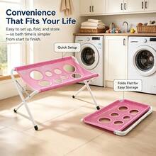 1pc Foldable Pet Bathing Stand (60*40*30cm), Portable Elevated Pet Bathing Rack With Breathable Mesh Surface, Suitable For Dog And Cat Bathing, Blow Drying And Grooming, Suitable For Large, Medium And Small Dogs And Cats, Fixed Pet Bathing Accessory - A - View 6