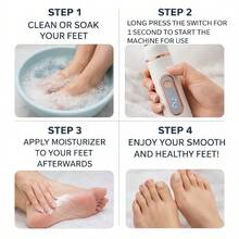 Electric Foot File Callus Remover, Rechargeable Pedicure Foot Care Tool With Replaceable Grinding Heads, Portable Dead Skin & Hard Callus Remover For Cracked Dry Heels Home Use - A - View 9