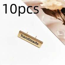 10pcs Handmade Metal Labels - Rectangular Alloy Labels With "Handmade" Design, Suitable For DIY Crafts, Gifts, Bags, Shoes - Sewing Accessories, Patches, Crochet, Multi-Purpose, Sewing Accessories And Tools, DIY Wallet Making - Multicolor - View 8