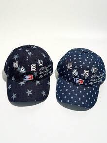 1pc Star, Polka Dot, Letter Embroidered Baseball Cap, Unisex Couple Style, Retro Soft Top Hat, Blogger Style Baseball Cap, Fashion Decorative Outfit Curved Brim Hat - Multicolor - View 2