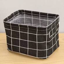 Foldable Mesh Fabric Storage Basket Organizer Box For Bathroom Bedroom Sundries Toys Cosmetics With Handles (Note: Texture, Color, Line Of The Handle Part Are Random) - Multicolor - View 4