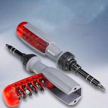 12-In-1 Professional Magnetic Ratchet Screwdriver, Multi-Function Precision Screwdriver Set Tool All-In-One, Portable Multi-Purpose Screwdriver, Hidden Storage Compartment Design, Includes Flat/Hex/Torx/Square Bits, Compact Storage And Easy To Organize, Effectively Saves Storage Space, Suitable For Car And Home Repair - Ratchet Screwdriver - View 3