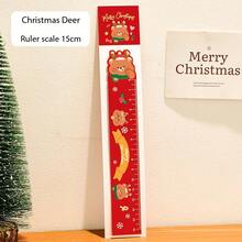 2/1pc Christmas Themed Magnetic Ruler, 15cm Multi-Purpose Bookmark Ruler, Printed With Santa Claus, Snowman, Reindeer, Gingerbread Man Patterns, Portable Measuring Ruler, Suitable For Back To School Season, Christmas Party Favors And Small Gifts - A - View 13