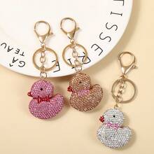 Japanese Cartoon Full Diamond Yellow Duck Keychain Hot Diamond Duck Pendant Cute Bag Pendant Phone Case Hanging Decoration - Multicolor - View 5