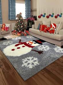 1pc 3D Embossed Non-Slip Christmas Winter Snowflake Snowman Doormat, Suitable For Entryway, Study, Bedside, Floor Mat, Outdoor, Easy To Clean, Non-Slip, Quick Drying, All Season Use, Washable, Essential Christmas Decoration - A - View 9