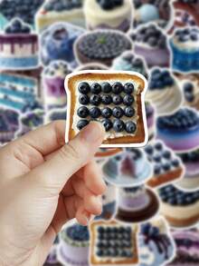 50pcs Blueberry Theme Stickers For Journal, Diary, Scrapbook, Planner, Envelope, Greeting Card, Laptop, Suitcase, Phone, Guitar, Skateboard, Luggage - Blueberry Theme - View 5