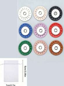 Round Double-Sided Leather Snap Buttons, Bag Modification Accessories, Suitable For Crochet Bags, Handmade Sewing Bag Decorations - Multiple Colors Available - Multicolor - View 14