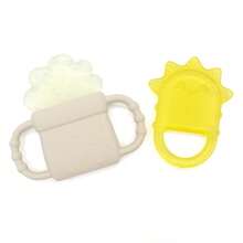 Sun & Cloud Silicone Baby Teether With 2 Refrigeratable Inserts, Easy-Grip Handle, Thanksgiving Halloween Christmas Gift - Multicolor - View 5