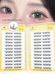 Lvcheryl No Needed Glue Self Adhesive False Eyelashes Book Messy Lazy Large-Capacity 12-13mm Natural Volume Eyelashes Extension,Easy To Wear Reusable Strips Lashes Beginner Friendly Makeup Tools - C - View 18