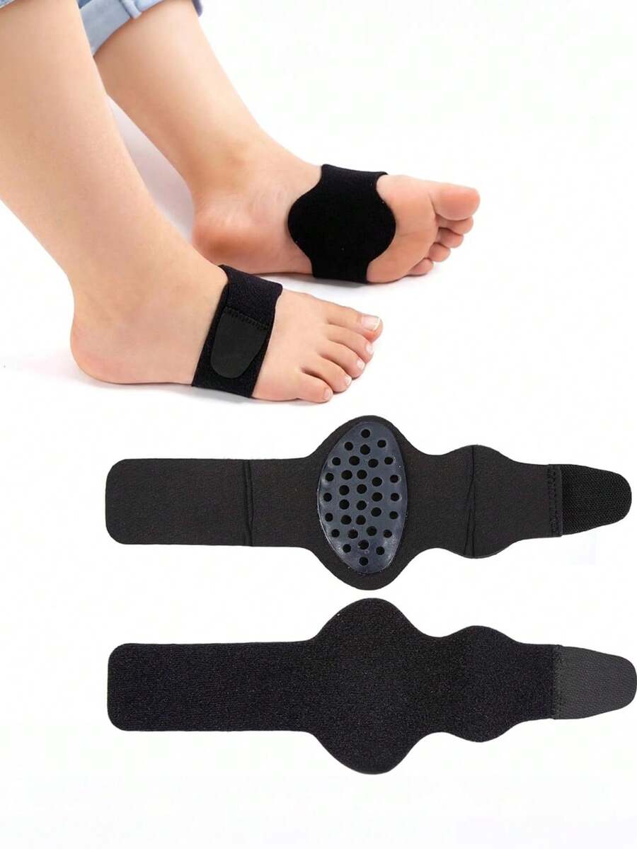 1 Pair Black Unisex One Size Arch Support Shock Absorbing Invisible Half-Size Shoe Insoles - Black - View 1