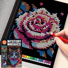 1 Dreamy Mosaic Digital Coloring Book, Fun Pixel Art Coloring Book, Notebook, Paint Pixel Mosaic Patterns According To Numbers, Exercise Concentration, Cultivate Color Matching Ability, Relieve Emotions, Home Leisure, Travel Entertainment, Home Coloring Interaction, Back To School Season, Essential Stationery Drawing Book, Holiday, Birthday, Party, Halloween, Christmas, New Year Gift Choice - Multicolor - View 6