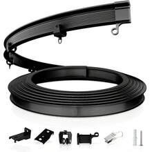 Quiet Flexible Bendable Curtain Track For Ceiling And Wall Mount Room Divider Curtains, Easy Glide Curtain Track System For RV And Hospital, Black - Flexible and Bendable - View 1