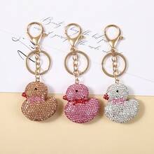 Japanese Cartoon Full Diamond Yellow Duck Keychain Hot Diamond Duck Pendant Cute Bag Pendant Phone Case Hanging Decoration - Multicolor - View 2