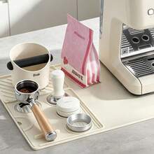 3-Piece Coffee Machine Mat Set: Main Mat, Tamper Mat, Drip Tray Mat, Large Non-Slip Heat-Resistant Countertop Mat, Waterproof And Moisture-Proof, Protects Tabletop From Steam, Easily Handles Coffee Grounds And Stains, Easy To Clean, Dishwasher , Multi-Functional - Black Rice Zongzi Color - View 11