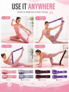 Resistance Loop Bands - Yoga Stretch Strap, Suitable For Stretching Equipment, Sports And Flexibility Training - Fascia, Hamstring And Leg Stretching Strap - Multicolor - View 3