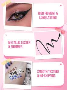 MISSLYN 2pcs Eye Makeup Set, Waterproof & Smudge-Proof, Shiny & Long-Lasting, Volumizing Effect, Double-Sided Silicone Brush, One-Stroke Complete Look, Suitable For Teens, Beginners, Makeup Enthusiasts, Perfect For Back To School And Commuting - #Set 1 - View 6