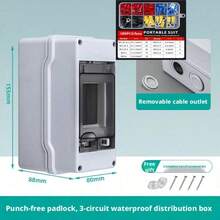 1pc Weatherproof Flame Retardant Socket Protection Box With Socket Cover, Includes Wiring Accessories And Mounting Screws. Suitable For Outdoor Patio Garden Farm - No-drill Hanging Lock Version - View 16