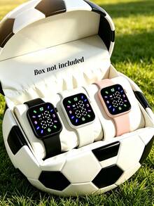 3Pcs Digital Display Children Student Electronic Watch, Large Screen, Colorful Ring Pattern, Silicone Soft Strap, Casual Sports Wristwatch, Gift Choice, Multiple Colors (Gift Box Not Included) - Multicolor - View 1