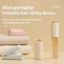 Portable Foldable Strong Adhesive Mini Lint Roller Set With Dust Cover, 180° Foldable Compact Design, Essential For Home, Office And Travel - Multicolor - View 4