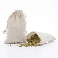 10pcs Beige Drawstring Gift Bags Multi-Size Optional Gift Packaging Storage Bags Holiday Event Party Birthday Wedding DIY Gift Packaging Bags Household Breathable Grain Storage Bags - AA - View 3