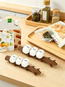 Cute 3D Bird-Shaped Magnetic Food Sealing Clips, Strong Magnet Snack & Bread Bag Clips, Refrigerator Magnet Decor, Reusable Bag Clips - Multicolor - View 3