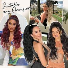 Ponytail Extension, Claw Clip Ponytail Extensions Long Wave Black Ponytail Extensions For Women Synthetic 26 Inch Hairpiece For Daily Use - Multicolor - View 8