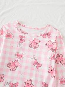 6 Sets Send 1 Set Random Floral Pattern Girls Pajama Set Long Sleeve Long Pants Spring Autumn Casual Homewear All-Over Print Set - Multicolor - View 3