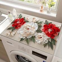 (Hot !!) 1pc 2D Flat Stove Protector Mat And Non-Slip Heat-Resistant Rubber Stove Cover Pad, Suitable For Induction Cooktop, Glass Stove And Multi-Functional Scratch-Resistant Mat, Also Best Choice For Oven, Washing Machine, Dryer And Kitchen Decoration. - Multicolor - View 9
