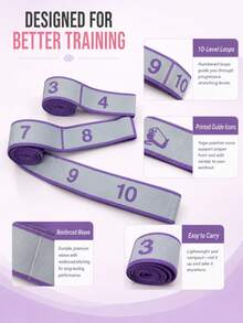 Resistance Loop Bands - Yoga Stretch Strap, Suitable For Stretching Equipment, Sports And Flexibility Training - Fascia, Hamstring And Leg Stretching Strap - Multicolor - View 5