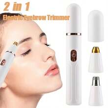 2-In-1 Portable Electric Eyebrow Trimmer, Nose Hair Trimmer, Pen-Style Hair Removal Device, USB Rechargeable Painless Precision Eyebrow And Nose Hair Trimmer, Easy To Clean, Suitable For Facial Eyebrows And Nose Hair Trimming, Ideal For Beginners, Essential Makeup Tool - View 1