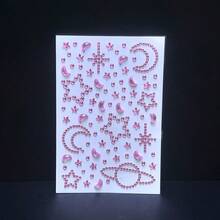 Colorful Heart & Bow Pattern Gem Stickers, Crystal Heart & Star Diamond Hair Accessory Stickers, Women & Girls DIY Self-Adhesive Hair Stickers, Acrylic 3D Shiny Rhinestone Decals, Suitable For Valentine's Day, Holidays, Birthday Parties, Banquets And Proms, Hair Accessory Stickers, Music Festival Rave Accessories, Hairstyle Set, Styling Tool Set - Bow Rhinestone - View 6