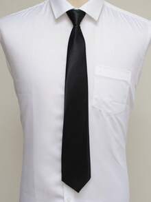 1pc Tie, Fashionable And Versatile, Suitable For Daily Wear - Black - View 3