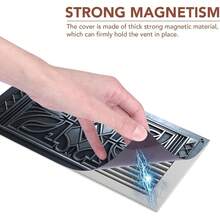 4PCS Magnetic Vent Covers, Decorative Art Style Metal Embossed/Iron Wrought Pattern, 5.5*12IN, Suitable For Floor, Wall, Ceiling Vents, Home Decor - Dark Grey - View 1