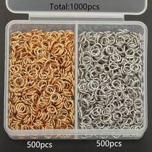 400pcs/600pcs/800pcs/1000pcs KC Golden+White K DIY Connector Rings, Includes Multiple Sizes Jump Rings, Round Single Loop, Suitable For DIY Jewelry Making, Bracelets, Anklets, Beaded Accessories, Pendant Necklace Connectors, Bag Chain Connector Rings, Open Jump Rings, Earring Dangle Open Loops, DIY Handmade Jewelry Accessories Making Materials - Jump Ring - View 13