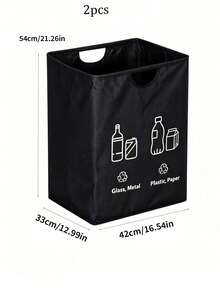 Extra Large Soft Handle Large Capacity Sorting Trash Can With Foldable Storage Bag, Holds Up To 60 Bottles, Suitable For Kitchen, Home And Office Waste Management - Multicolor - View 14