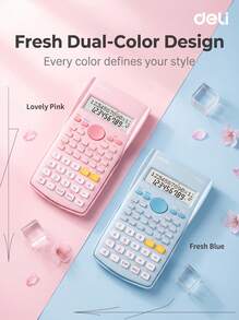 DELI D82MS Scientific Calculator, 240 Functions, Exam Calculator, Learning Supplies, Dual-Line LCD Display, Step-By-Step Visible, Long-Lasting Battery Life, Essential For Student Exams And Learning - Multicolor - View 7