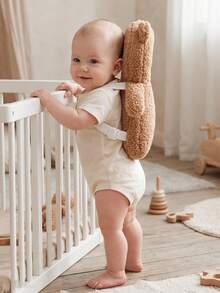 1pc New Baby Protective Head Pillow Infant Head Guard Pad Protective Backpack Adjustable Strap Cute Panda & Brown Bear Design Unisex Baby Crawling & Walking Head Protector Soft Breathable Easy To Wear Lightweight Machine Washable Hand Washable Newborn Gift Essential Baby Travel Gear Halloween Christmas Gift - Little Brown Bear - View 5
