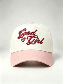 1 chiếc mũ hai tông màu thêu slogan Good Girl hình trái tim, thiết kế điều chỉnh được, phù hợp cho du lịch, tiệc tùng, chạy bộ và chống nắng - nhiều màu - Xem 13