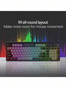 Acer OKW 222 Multi-Functional Keyboard, Tri-Mode Switching, Real-Time Battery Monitoring, Compact Silent Structure, High-Performance For Office And Gaming, Multi-System Compatibility, Black - View 6