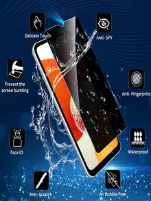 2Pcs Anti Peeping Tempered Glass Film Full Coverage Explosion-Proof Scratch Resistant Anti Spy Phone Screen Protector Compatible With Xiaomi 17T 15T Note 14 13 4G 5G/Honor/Compatible With Samsung Galaxy S26 S25 S24 Ultra FE A57 A56/Compatible With IPhone 18 Pro Max 17 16 Plus 9H Hardness No Bubble Automatic Adsorption Easy To Install Privacy Protection Film - Black - View 7