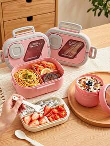 SEAL LOCK Large Capacity School Lunch Box, Adult Bento Box, Food Container - Built-In Utensils, Microwave (Remove Lid), Lunch Bag, Suitable For Home, School, Office, Travel, Back To School, Outdoor Picnic - Multicolor - View 2