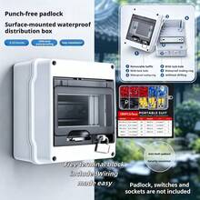 1pc Weatherproof Flame Retardant Socket Protection Box With Socket Cover, Includes Wiring Accessories And Mounting Screws. Suitable For Outdoor Patio Garden Farm - No-drill Hanging Lock Version - View 2