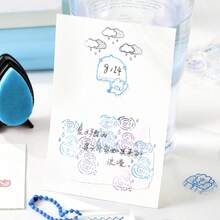 1 Set Loose-Leaf Silicone Stamps, Cute Pet Doodle Dot Series Illustration Line Pattern, Compatible With A6Per/A7/M5 Notebooks, With Acrylic Handle/Colored Bead Chain, Soft Transparent Silicone Material, Excellent Waterproof Performance Decorative Pendant, Student Stationery Material Collage DIY Decoration, Back To School Essential - 1 Set - View 10